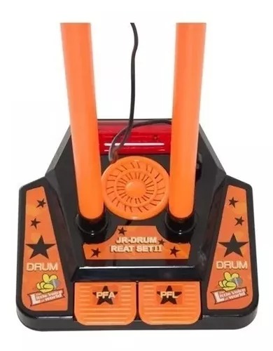  Juguete Batería Electrónica Para Niño Negro con Naranja